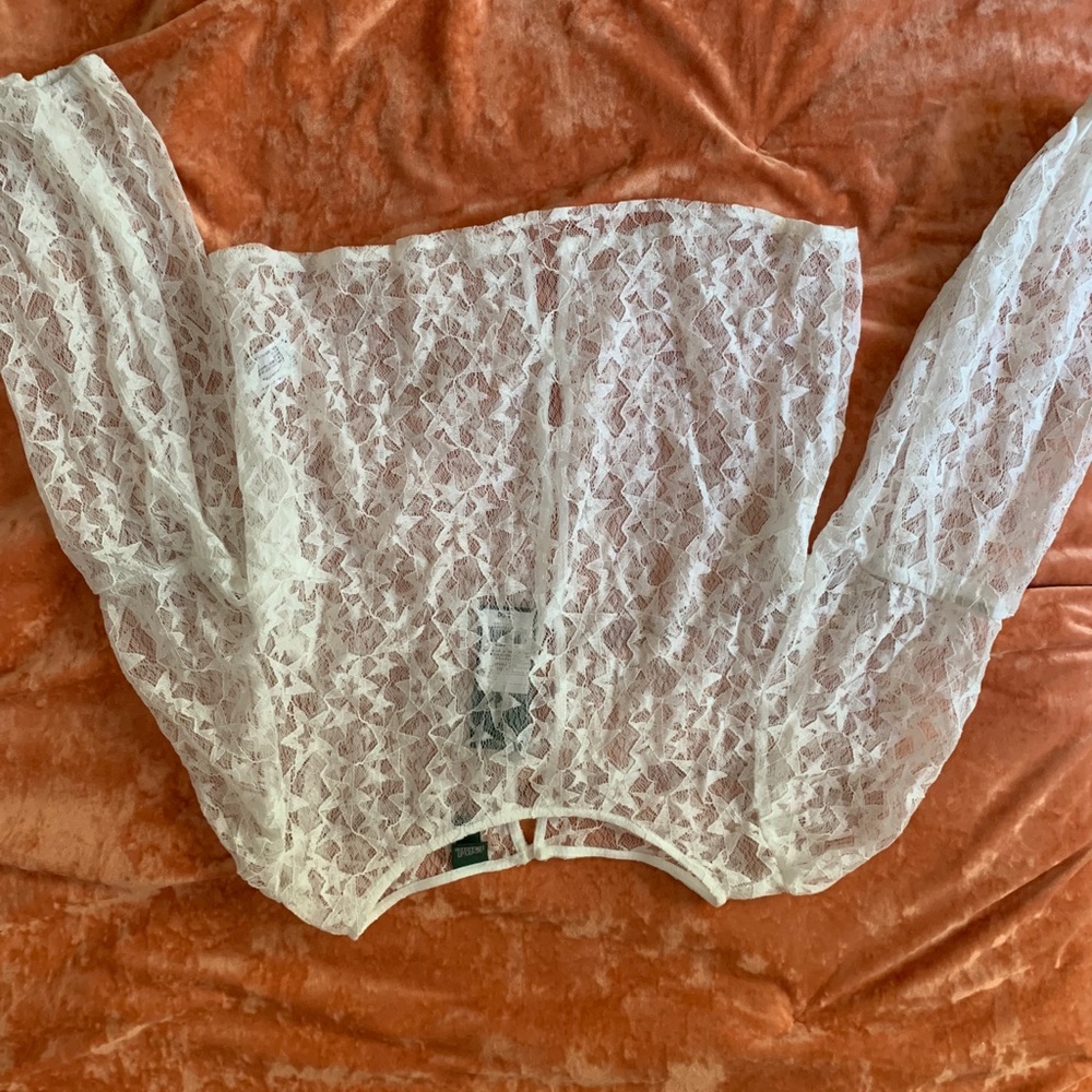 Star print lace shirt Size L